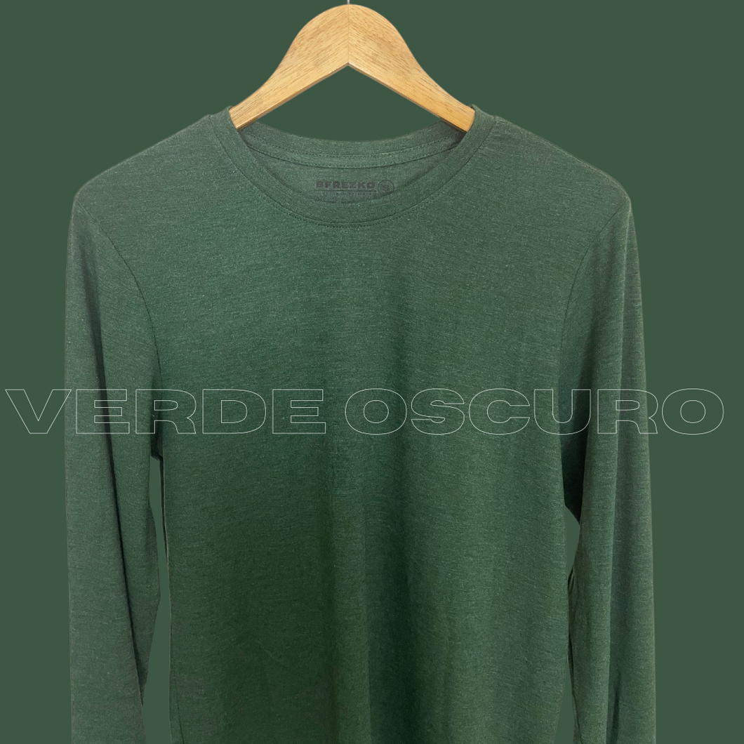 Playera verde manga discount larga