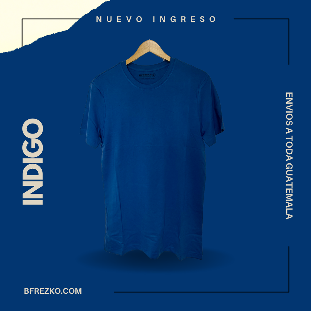 PLAYERA BASIC MANGA CORTA AZUL INDIGO