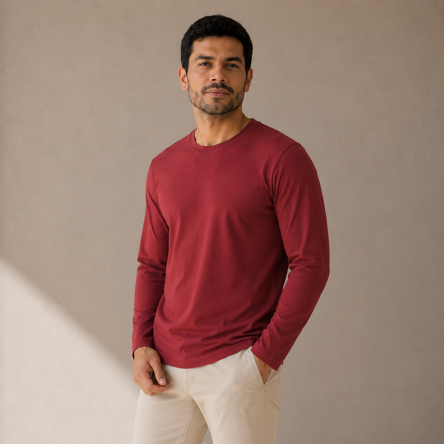 Regular fit T-shirt Manga Larga