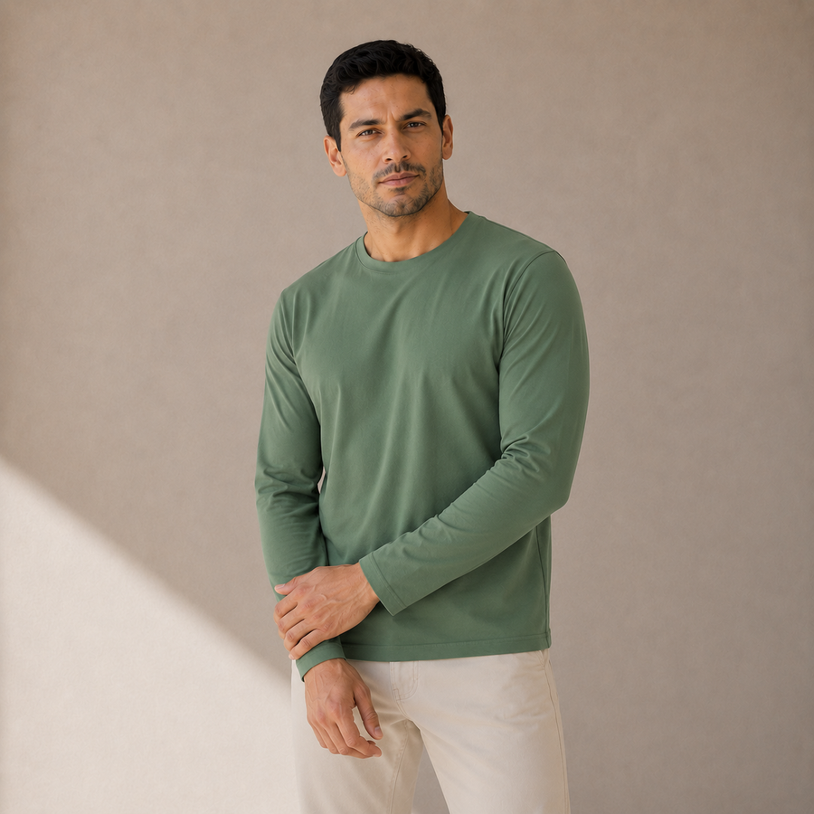 Regular fit T-shirt Manga Larga